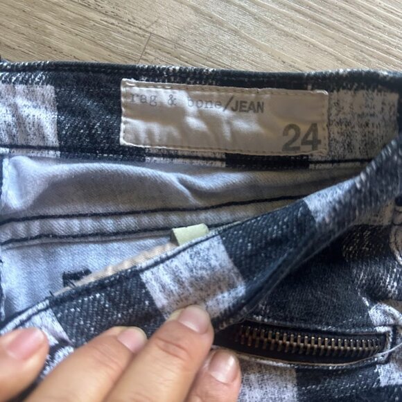 rag & bone/JEAN  White Buffalo Check Zip-Pocket Twill Jeans - Picture 3 of 3
